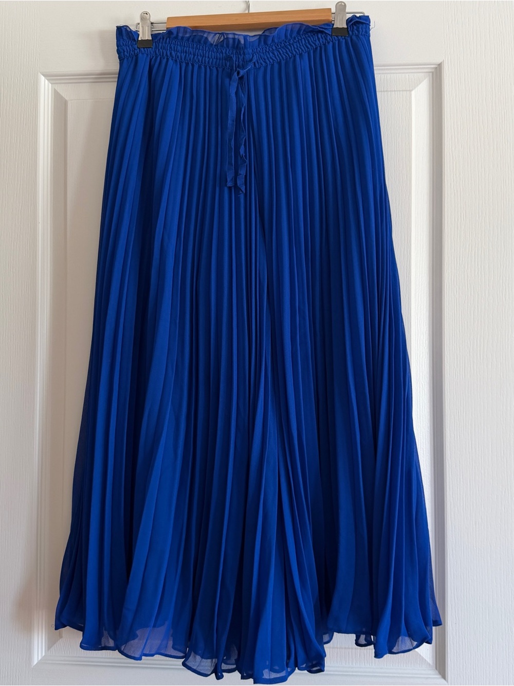 Zara Blue Pleated Midi Chiffon Palazzo CULOTTES